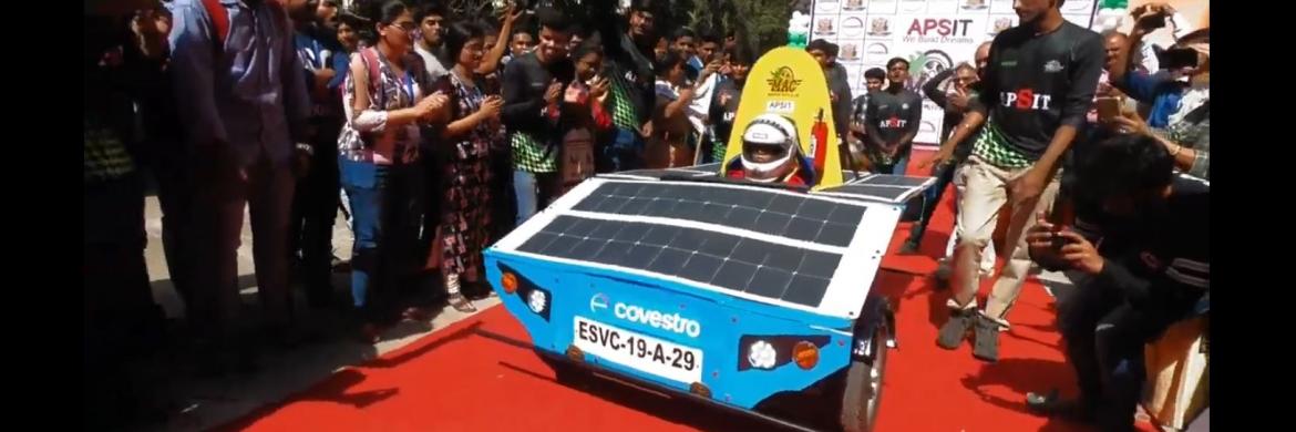 Solar car designed by Modified Auto Club (MAC) @ APSIT